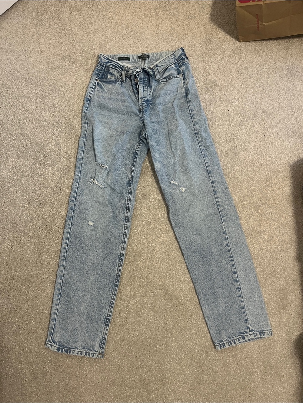 High-Rise Light Blue Distressed Women’s Jeans